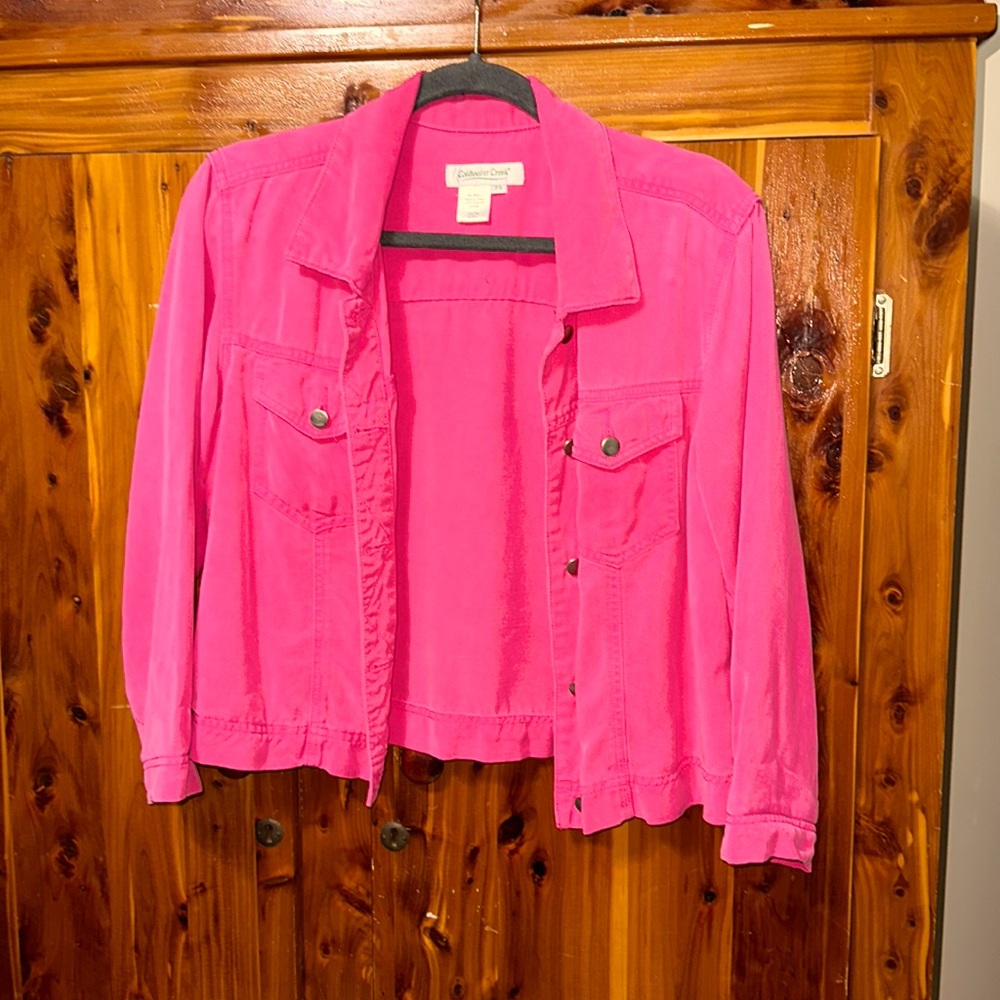 Coldwater Creek Pink Jean Jacket Petite Small